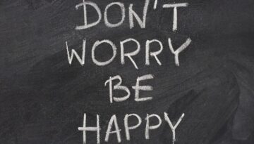 don't worry be happy phrase on blackboard